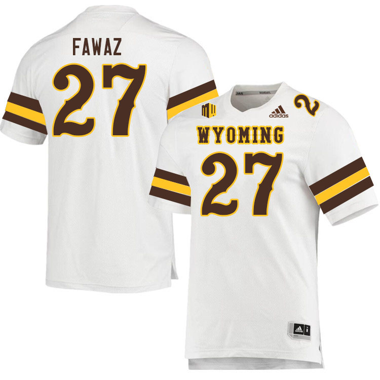 Wyoming Cowboys #27 Ralph Fawaz College Football Jerseys Stitched Sale-White
